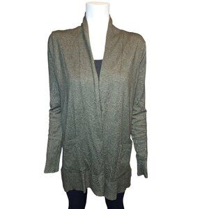 Pink Clover Open Front Cardigan Sweater With Pockets Women Medium Olive Green